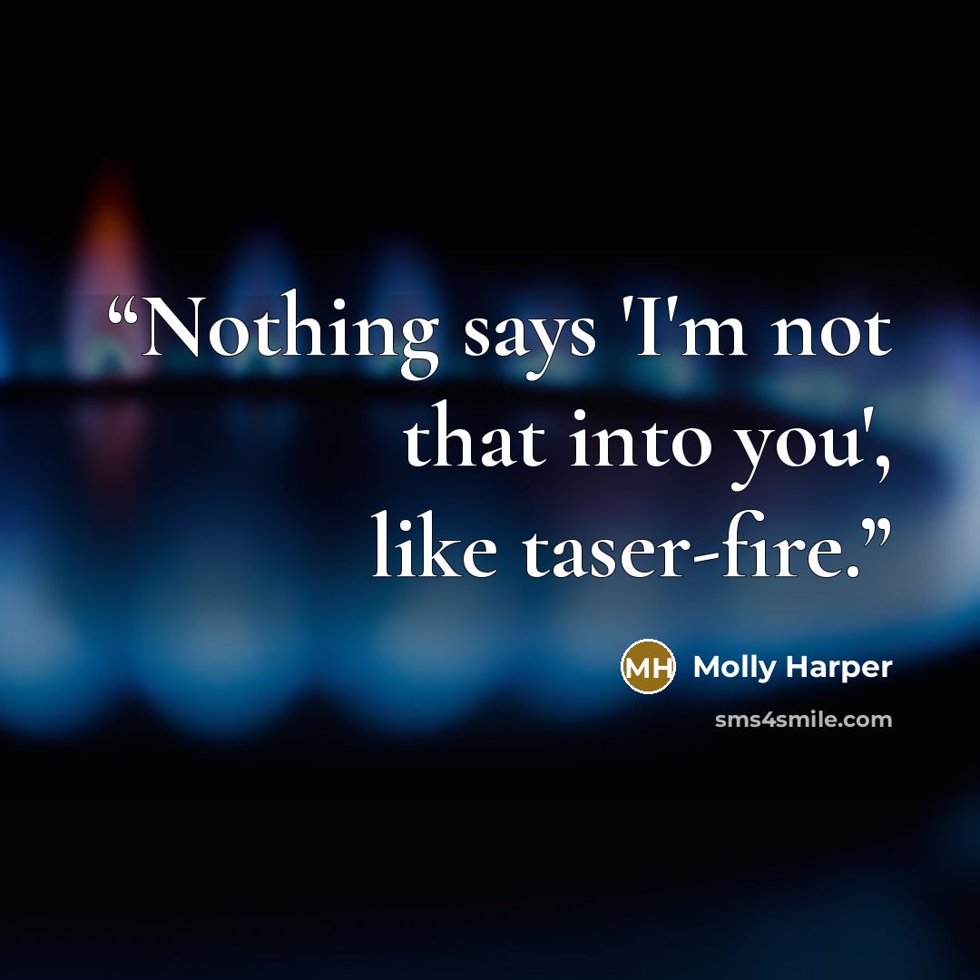 “Nothing says 'I'm not that into you', like taser-fire.” quote by Molly Harper