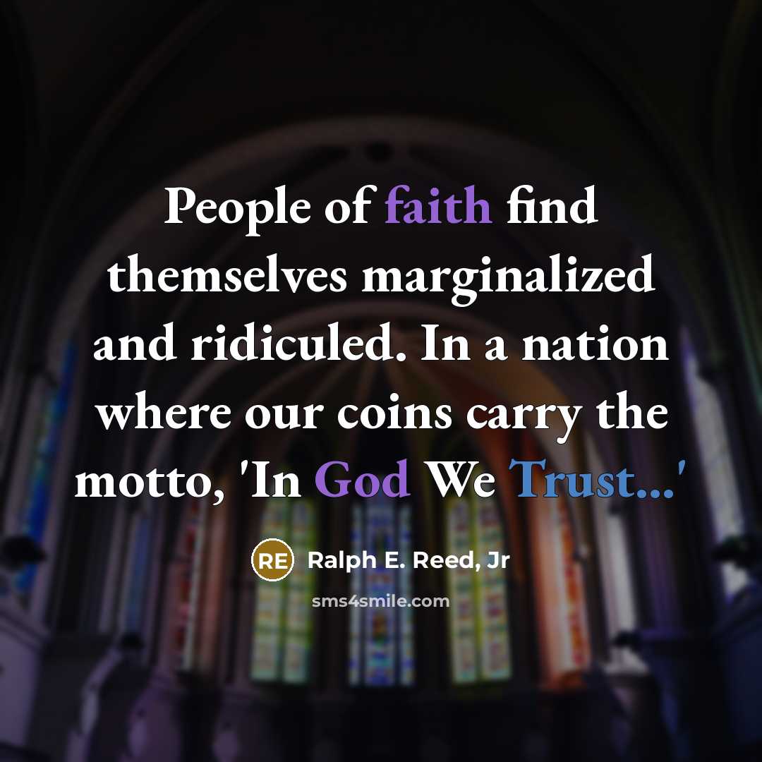 “People of faith find themselves marginalized and ridiculed. In a…” quote by Ralph E. Reed, Jr