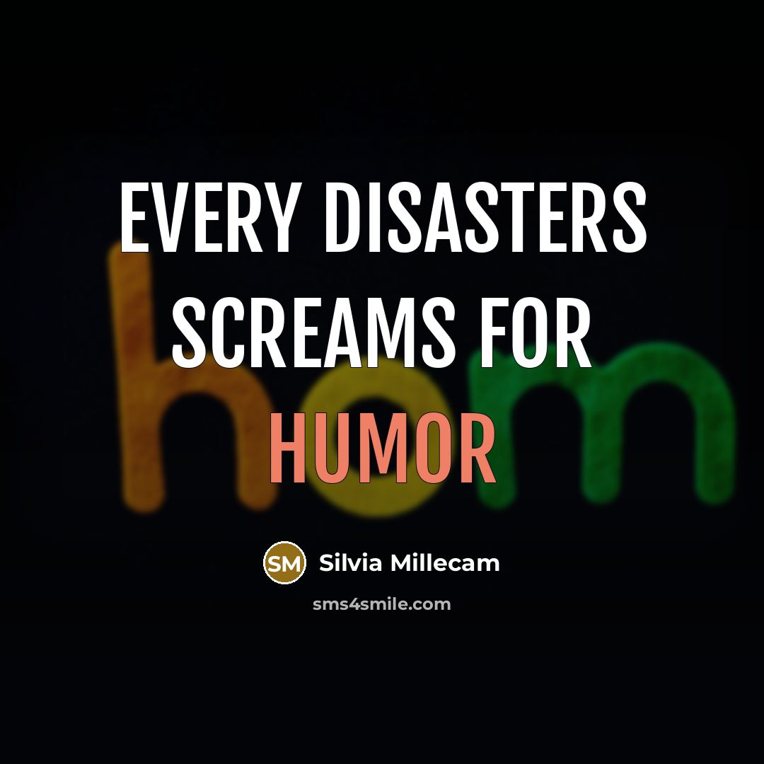 “Every disasters screams for humor” quote by Silvia Millecam