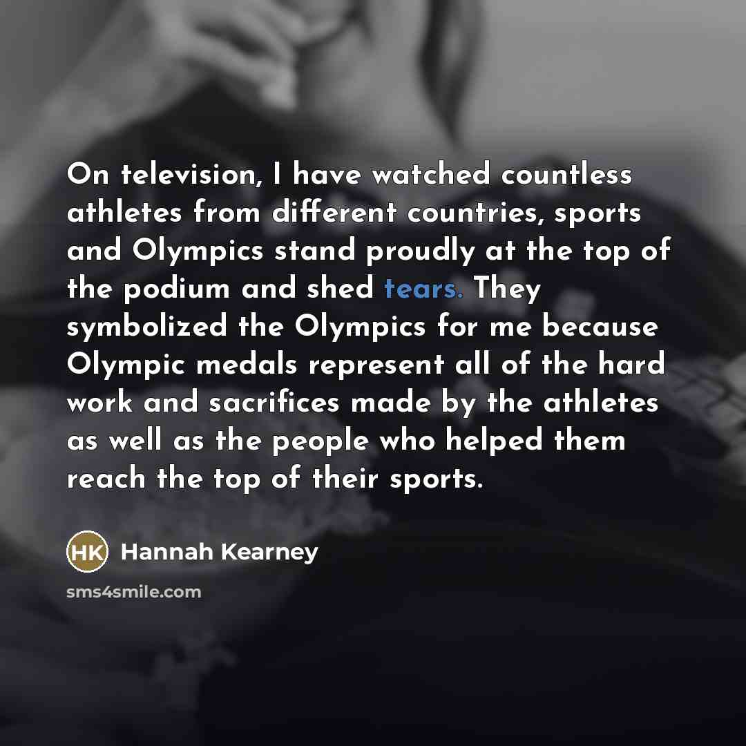 “On television, I have watched countless athletes from different countries,…” quote by Hannah Kearney