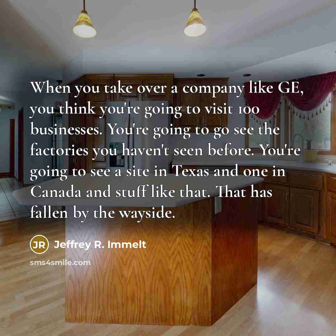 “When you take over a company like GE, you think…” quote by Jeffrey R. Immelt