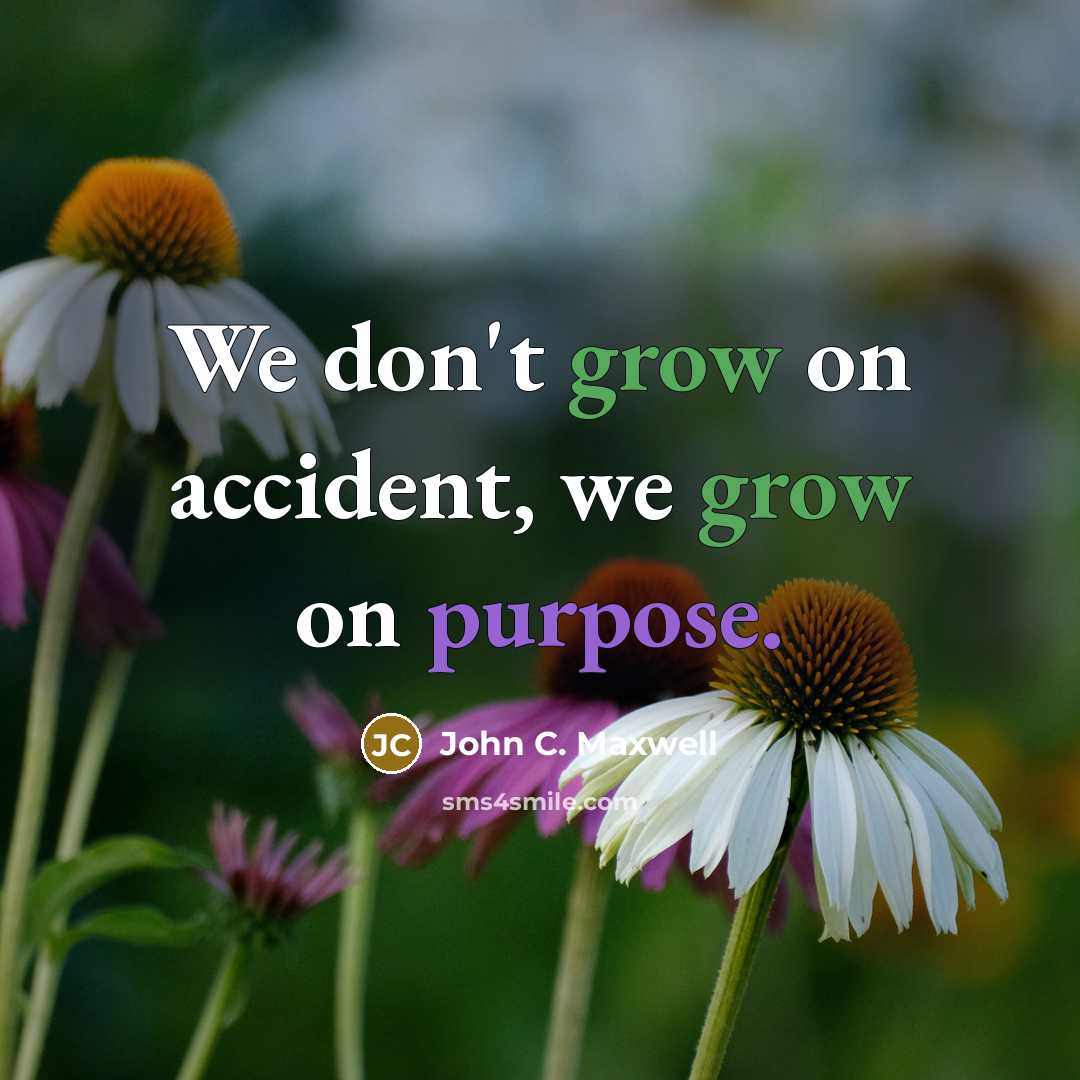 “We don't grow on accident, we grow on purpose.…” quote by John C. Maxwell