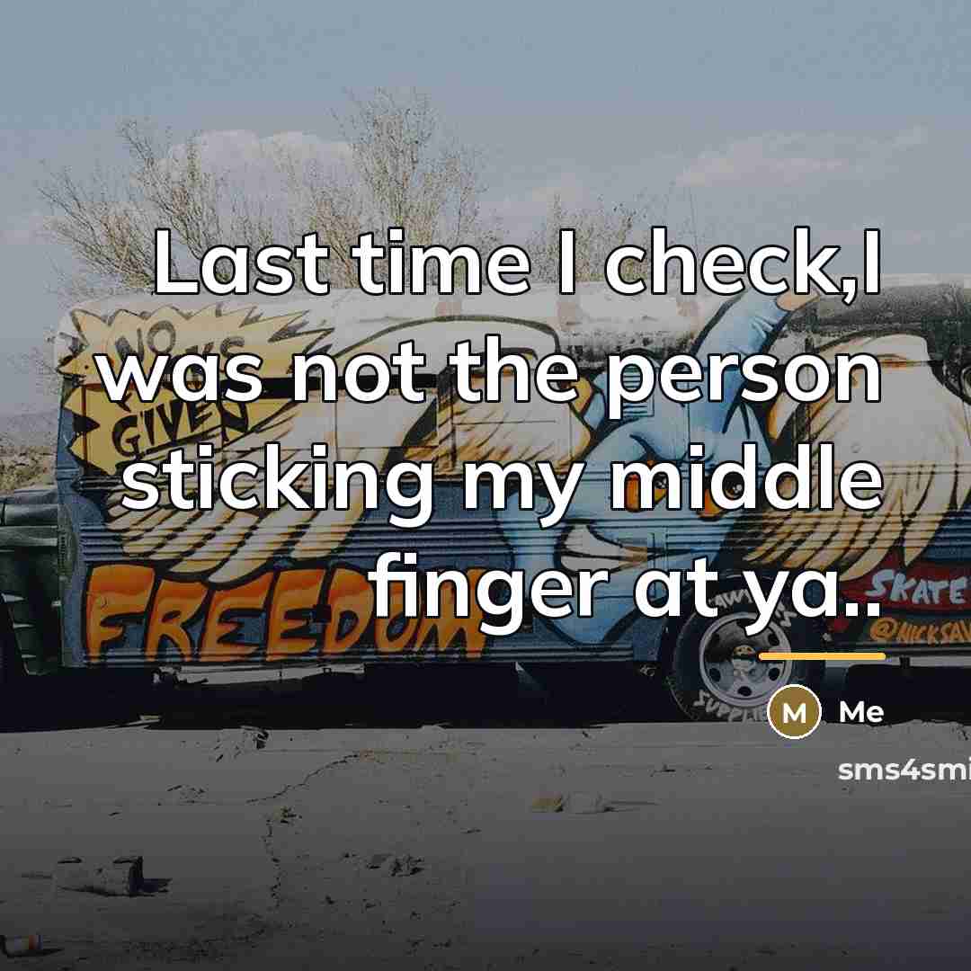 “Last time I check,I was not the person sticking my…” quote by Me