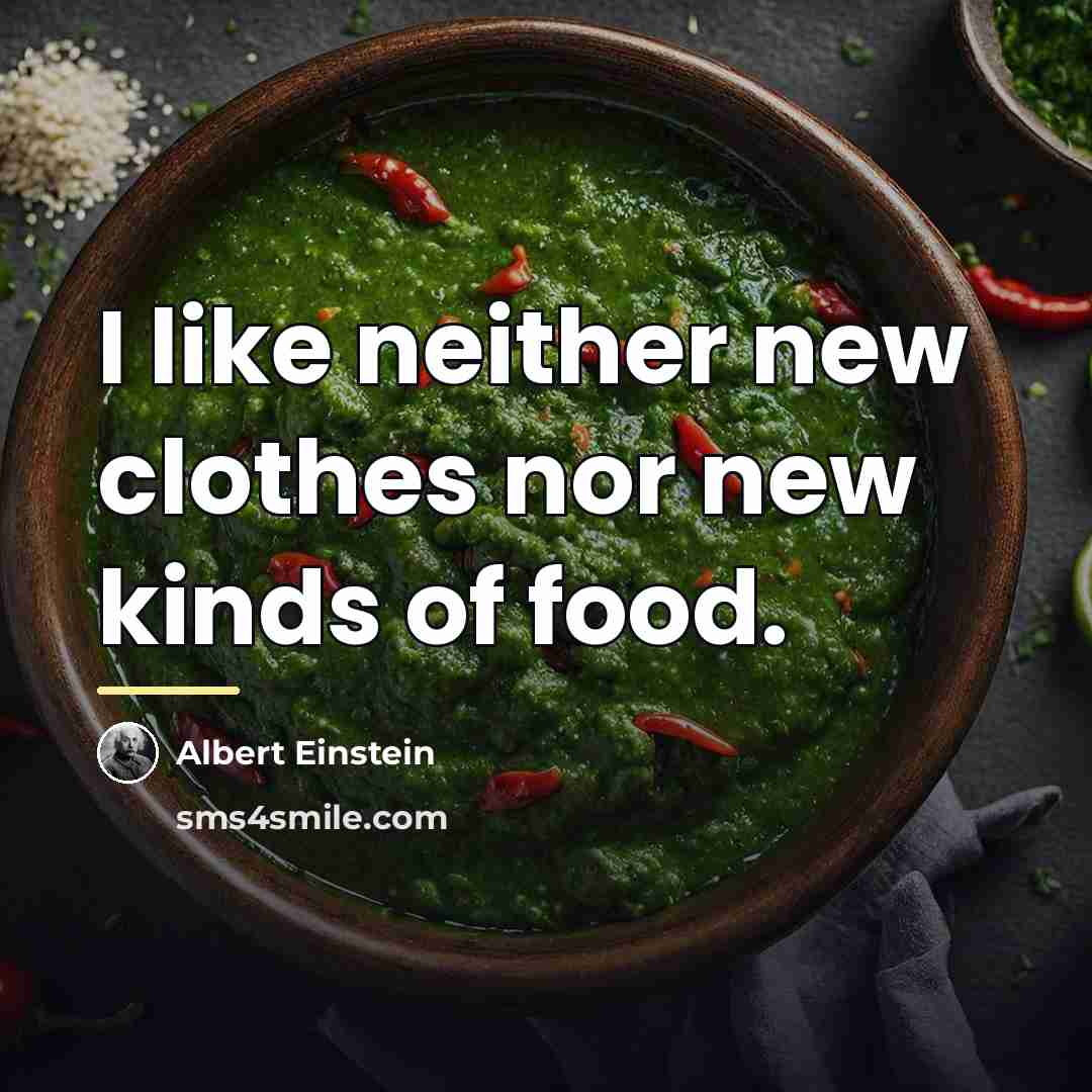 “I like neither new clothes nor new kinds of food.…” quote by Albert Einstein