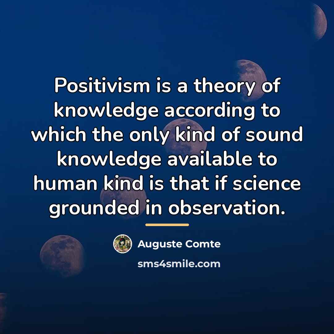 “Positivism is a theory of knowledge according to which the…” quote by Auguste Comte