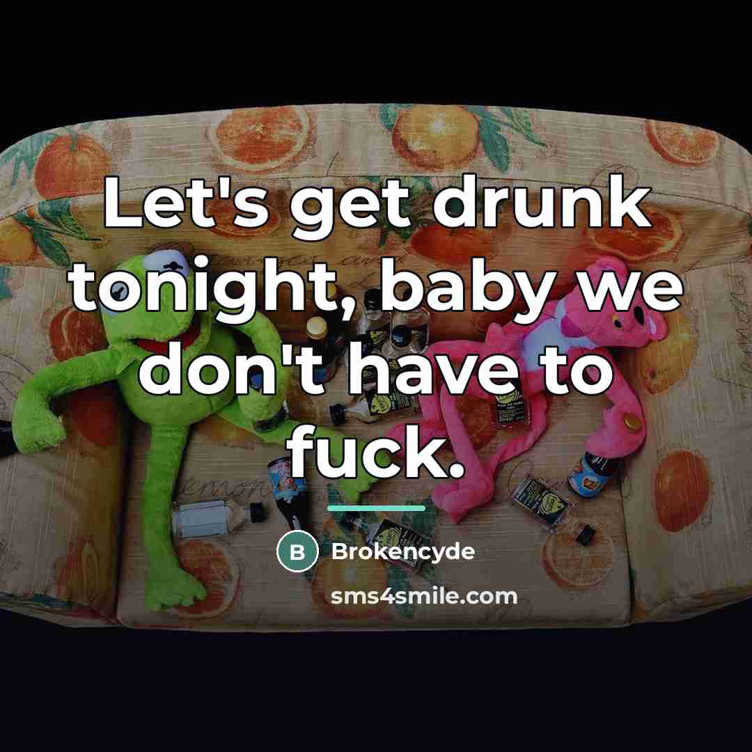 “Let's get drunk tonight, baby we don't have to fuck.…” quote by Brokencyde
