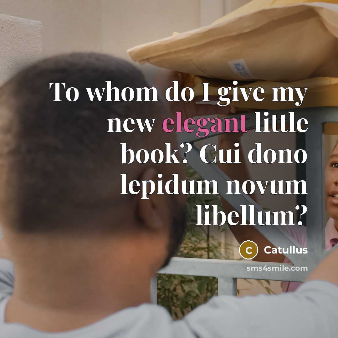 “To whom do I give my new elegant little book?…” quote by Catullus