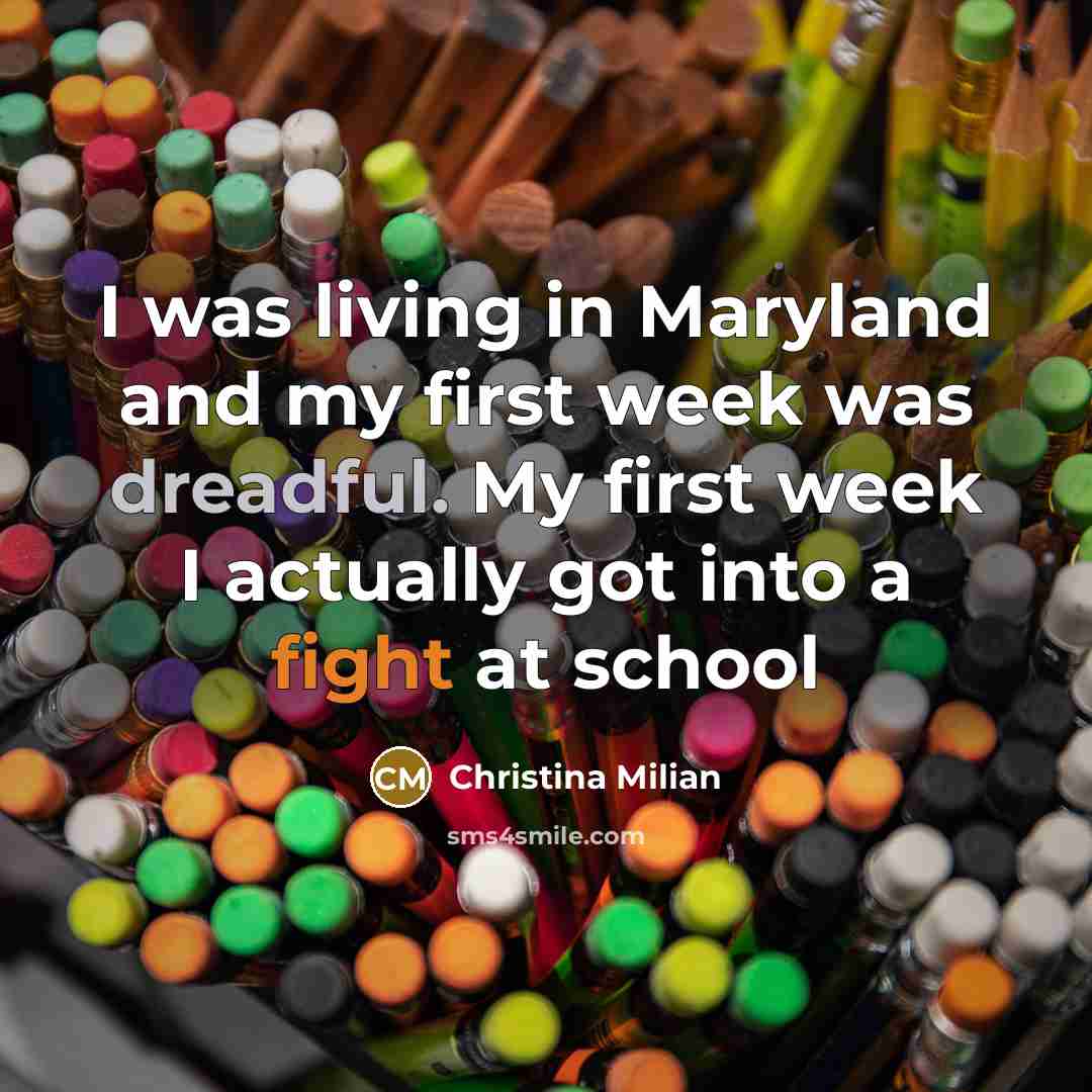 “I was living in Maryland and my first week was…” quote by Christina Milian