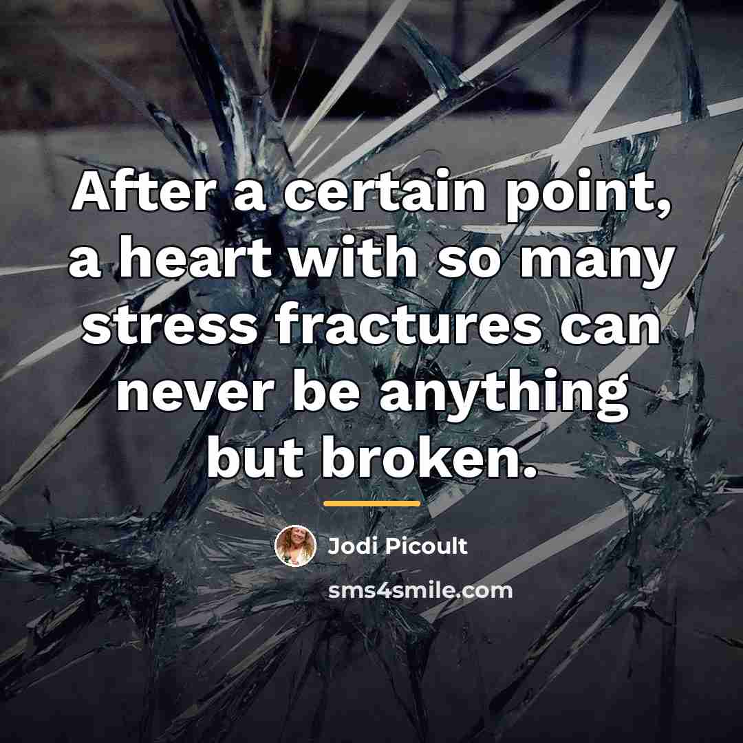 “After a certain point, a heart with so many stress…” quote by Jodi Picoult