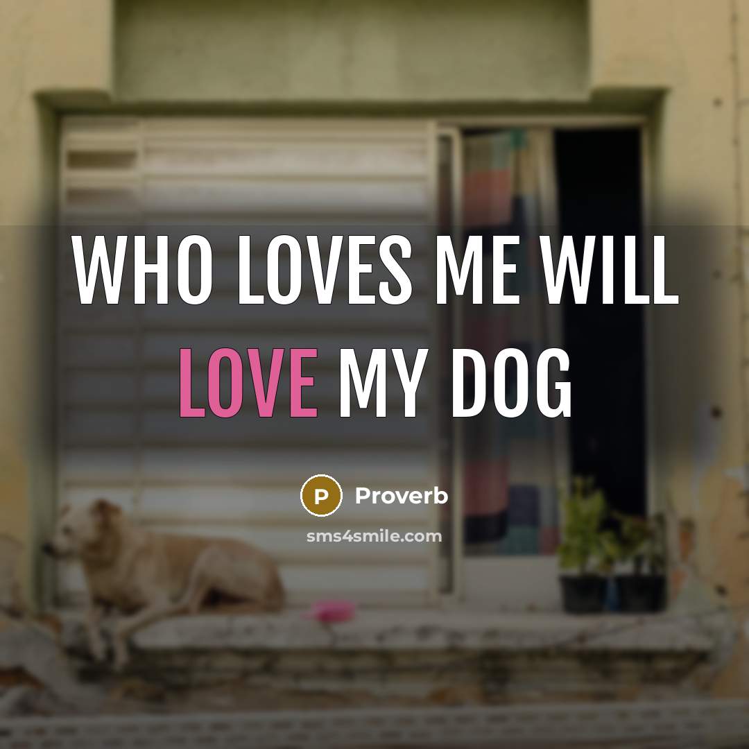 “Who loves me will love my dog…” quote by Proverb
