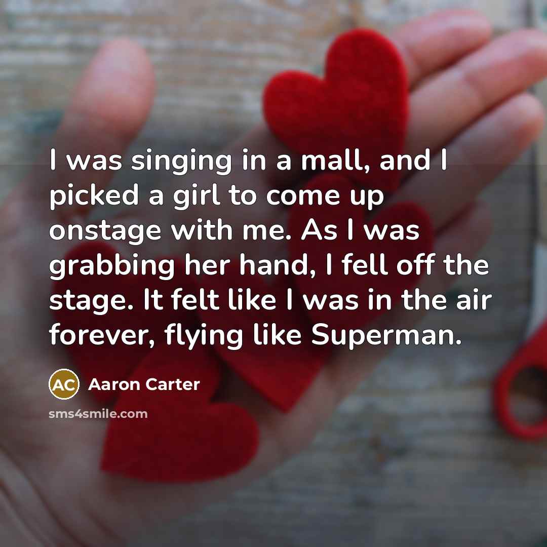 “I was singing in a mall, and I picked a…” quote by Aaron Carter