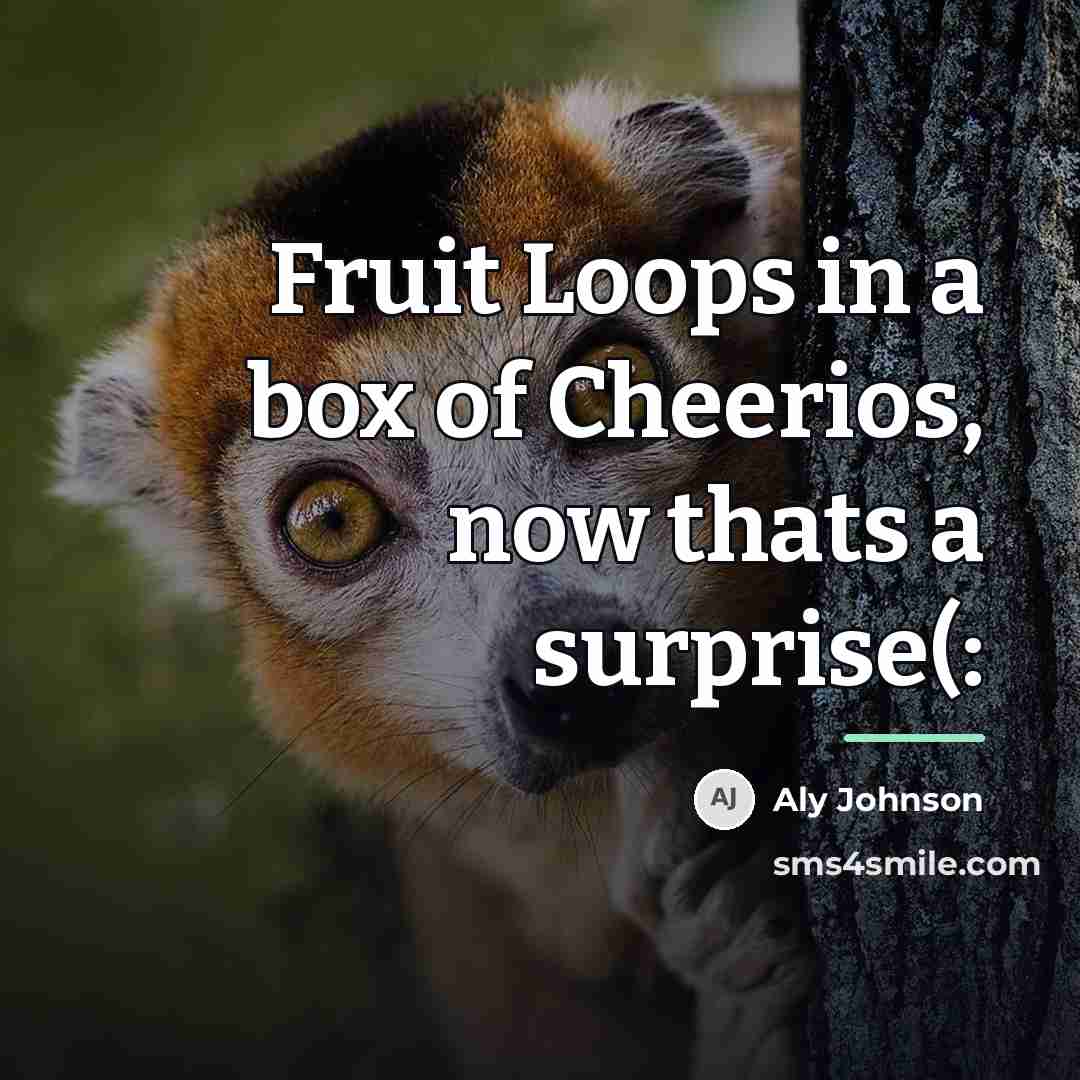 “Fruit Loops in a box of Cheerios, now thats a…” quote by Aly Johnson