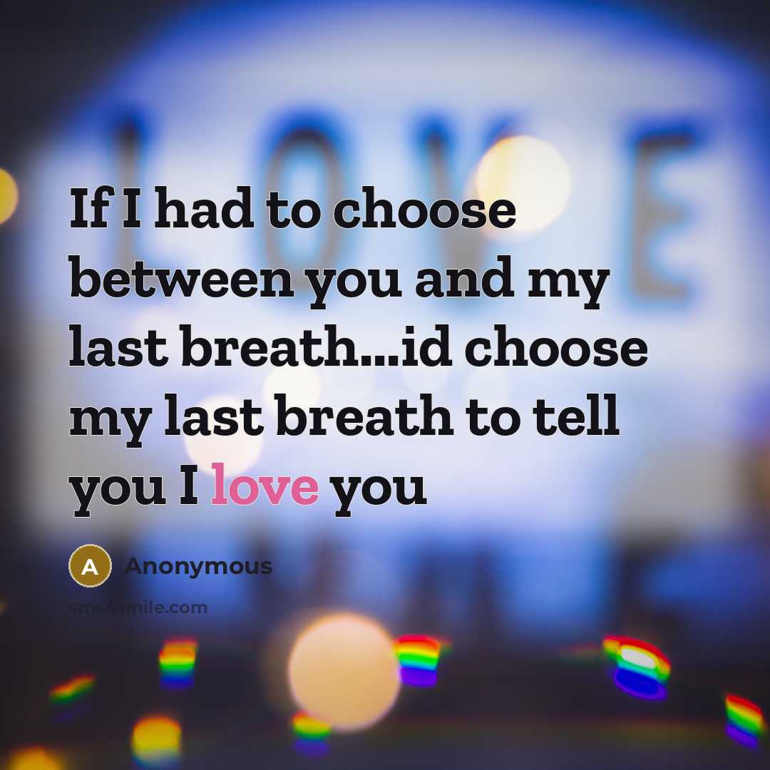 “If I had to choose between you and my last…” quote by Anonymous