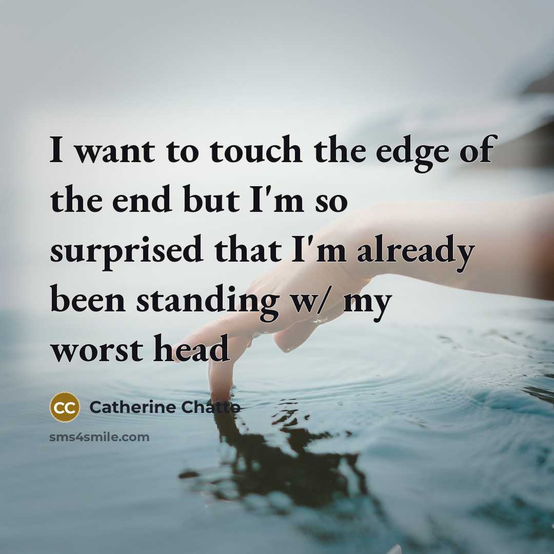 “I want to touch the edge of the end but…” quote by Catherine Chatto