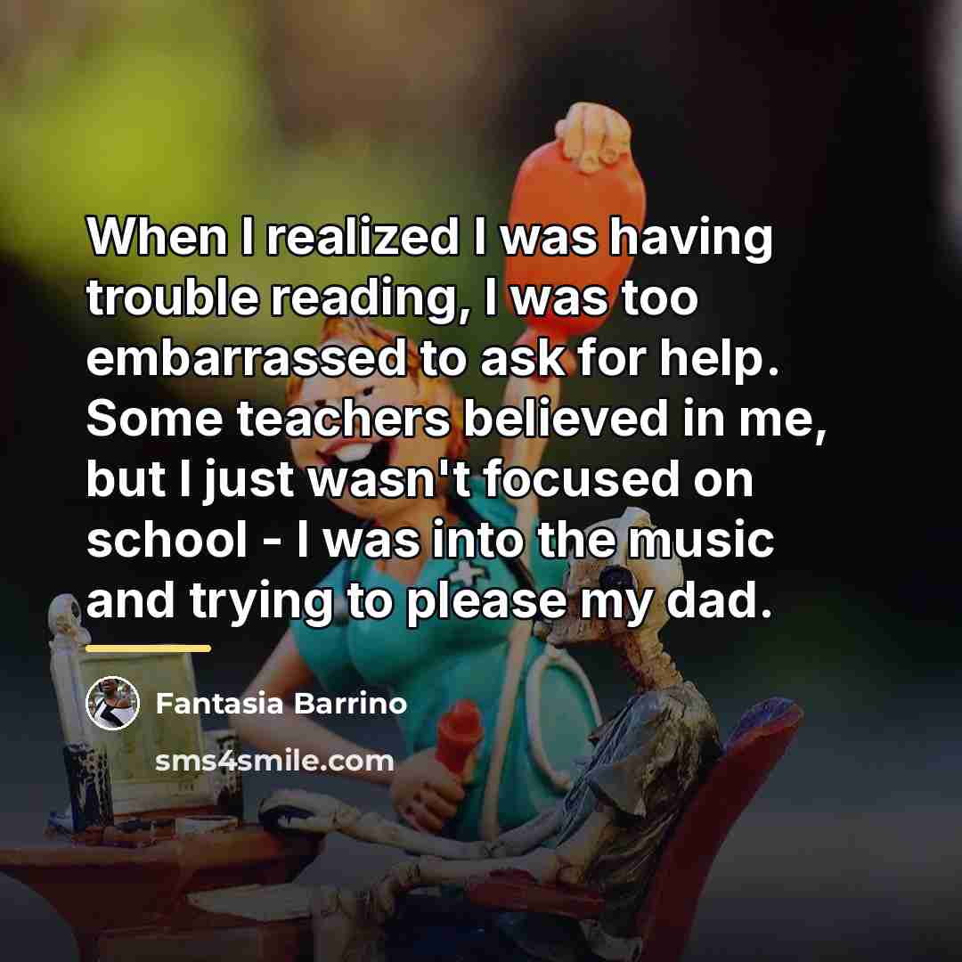 “When I realized I was having trouble reading, I was…” quote by Fantasia Barrino