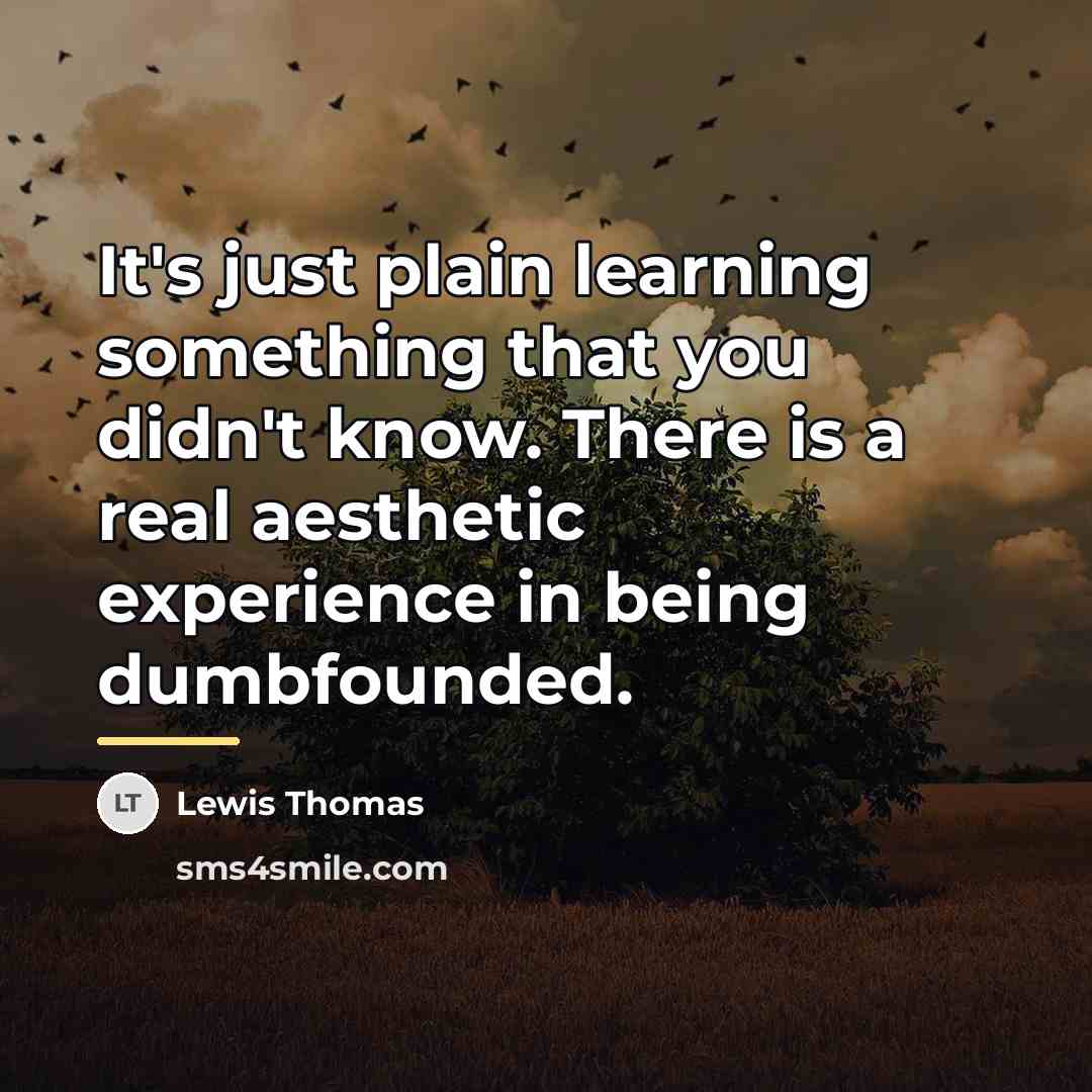 “It's just plain learning something that you didn't know. There…” quote by Lewis Thomas