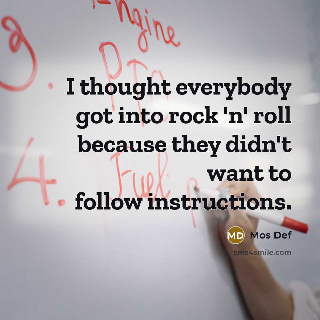 “I thought everybody got into rock 'n' roll because they…” quote by Mos Def