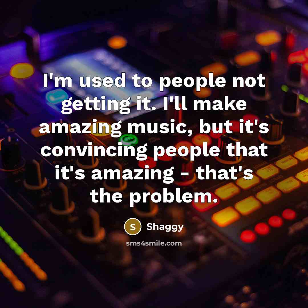 “I'm used to people not getting it. I'll make amazing…” quote by Shaggy