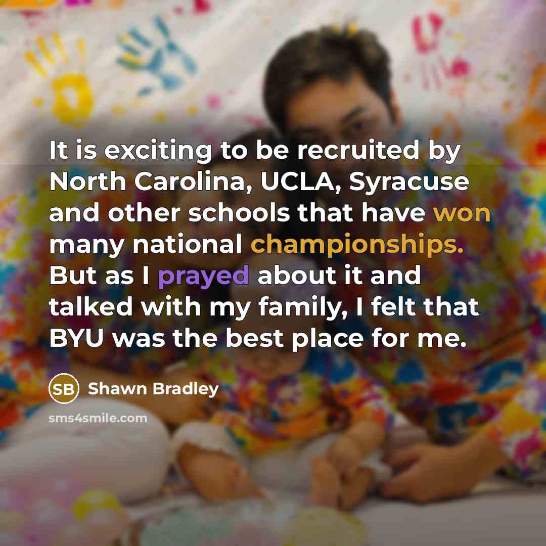 “It is exciting to be recruited by North Carolina, UCLA,…” quote by Shawn Bradley