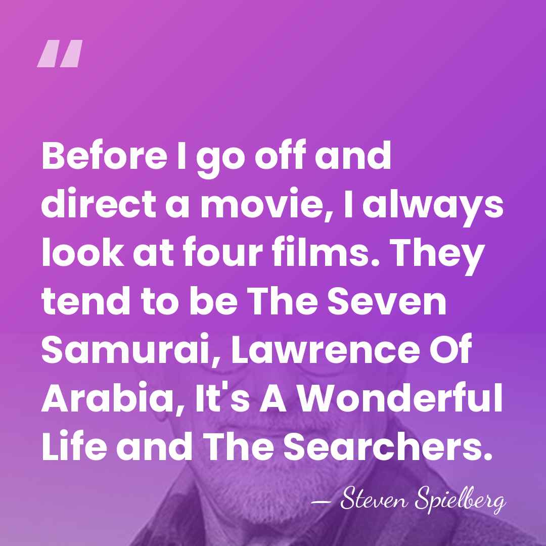 Before I go off and direct a movie, I always look at&hellip; - Steven Spielberg