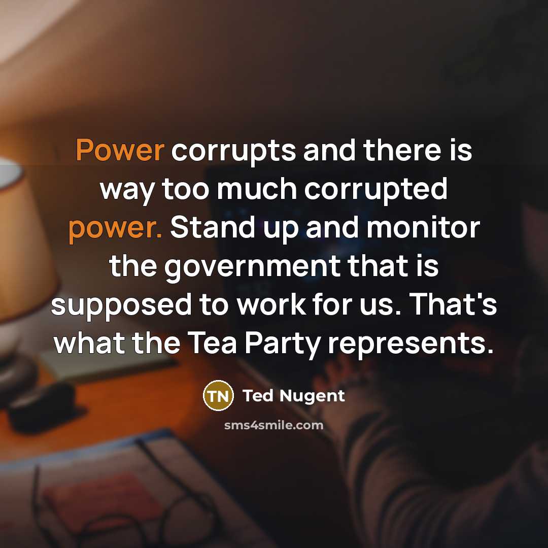 “Power corrupts and there is way too much corrupted power.…” quote by Ted Nugent