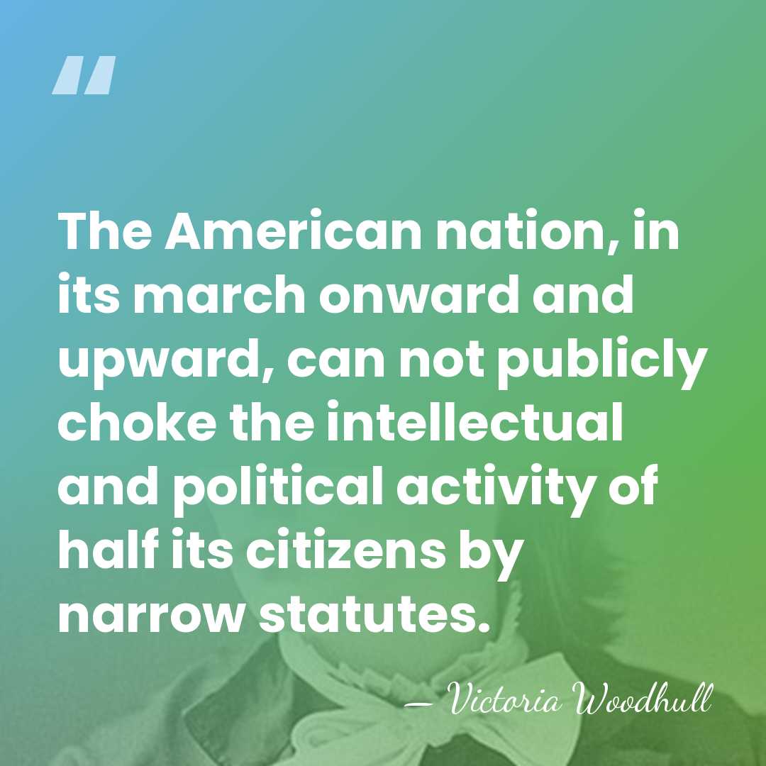 The American nation, in its march onward and upward, can not publicly&hellip; - Victoria Woodhull