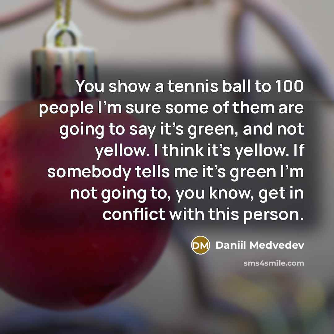 “You show a tennis ball to 100 people I'm sure…” quote by Daniil Medvedev