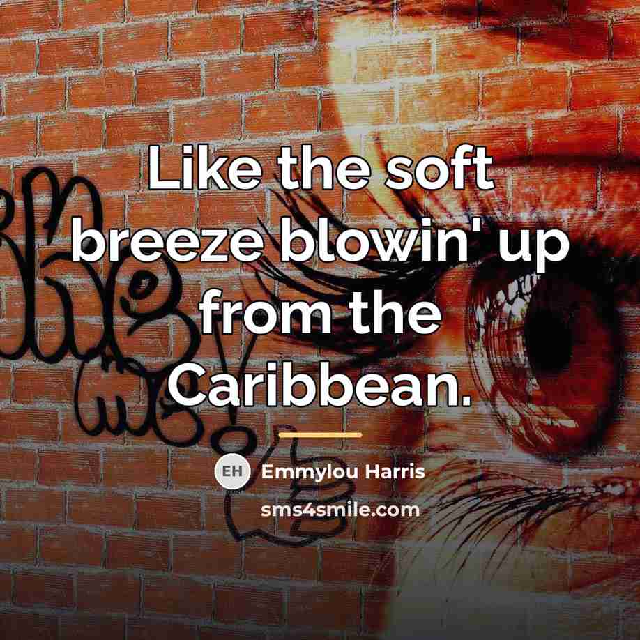 “Like the soft breeze blowin' up from the Caribbean.…” quote by Emmylou Harris