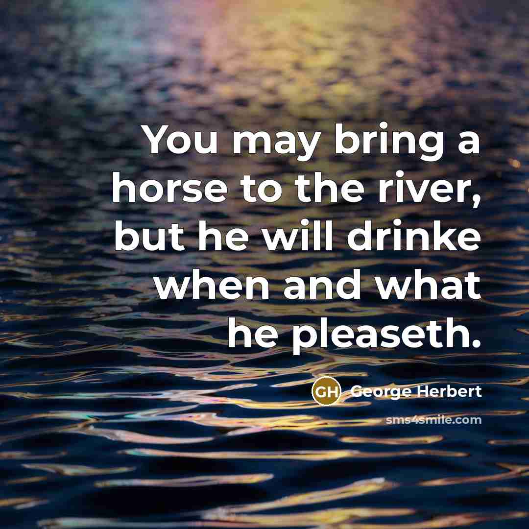 “You may bring a horse to the river, but he…” quote by George Herbert