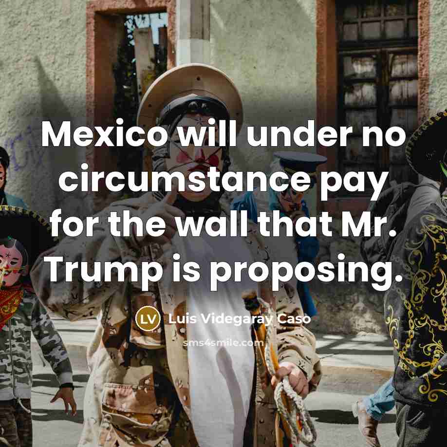 “Mexico will under no circumstance pay for the wall that…” quote by Luis Videgaray Caso