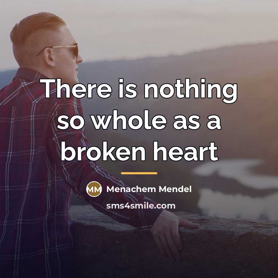 “There is nothing so whole as a broken heart…” quote by Menachem Mendel