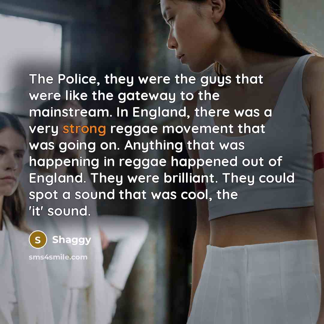 “The Police, they were the guys that were like the…” quote by Shaggy