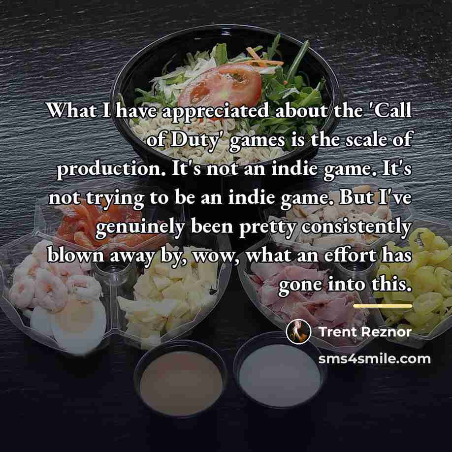 “What I have appreciated about the 'Call of Duty' games…” quote by Trent Reznor