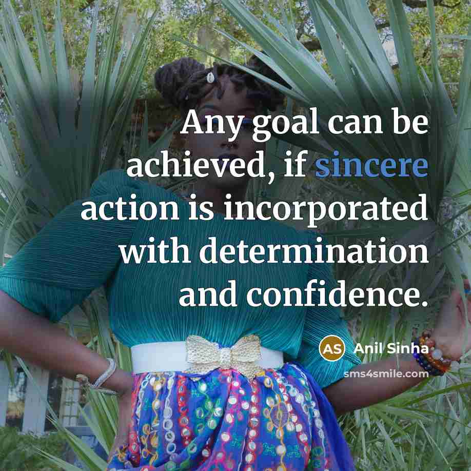 “Any goal can be achieved, if sincere action is incorporated…” quote by Anil Sinha