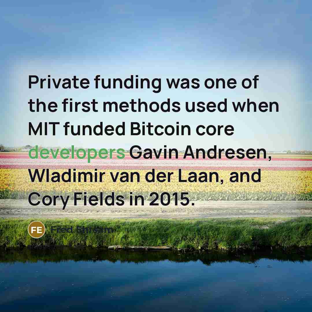 “Private funding was one of the first methods used when…” quote by Fred Ehrsam