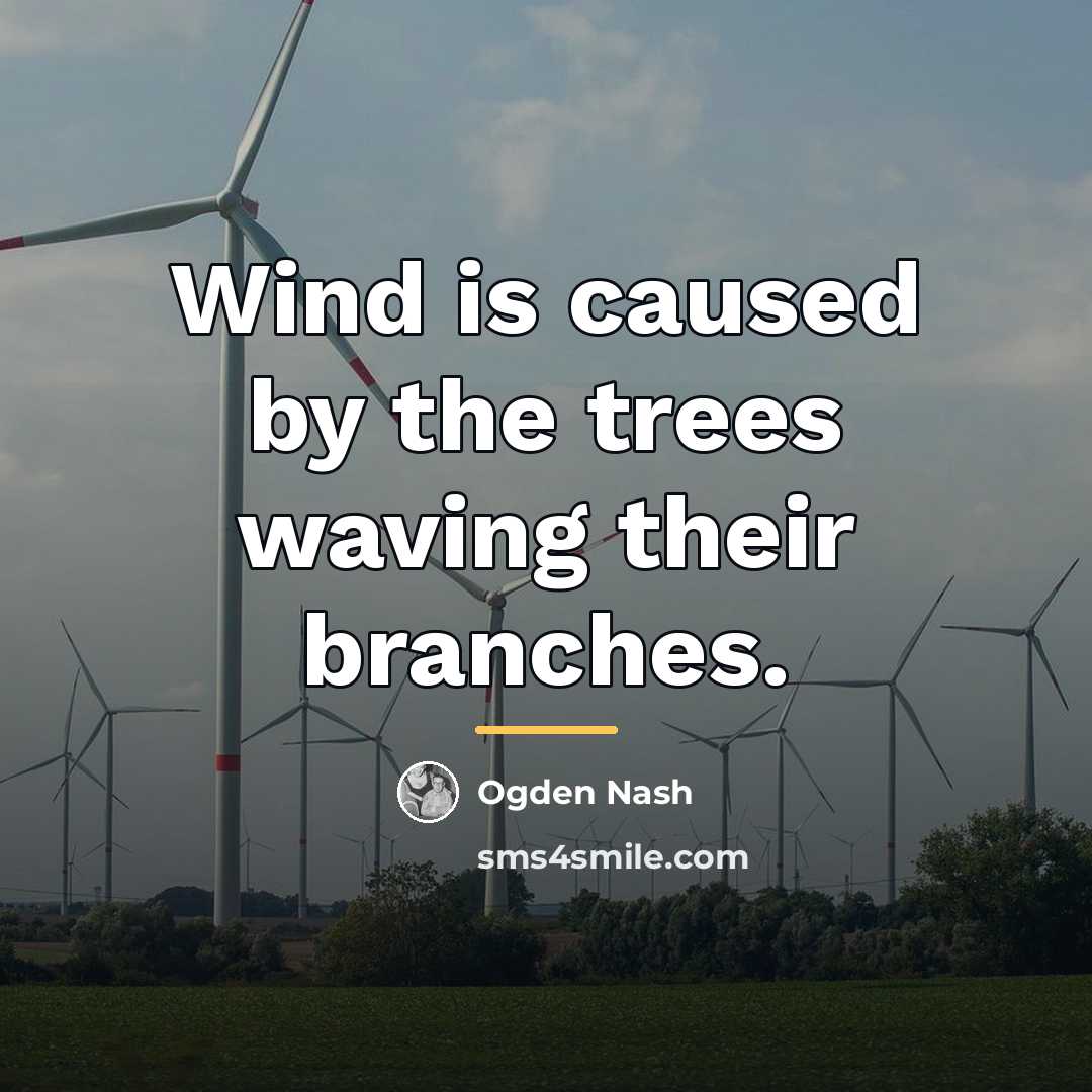 “Wind is caused by the trees waving their branches.…” quote by Ogden Nash