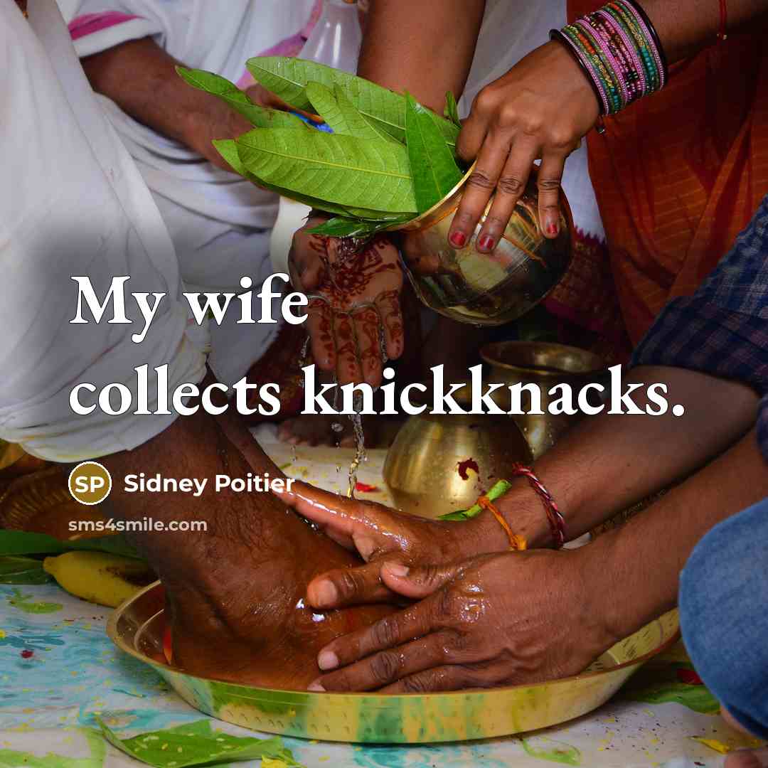 “My wife collects knickknacks.…” quote by Sidney Poitier