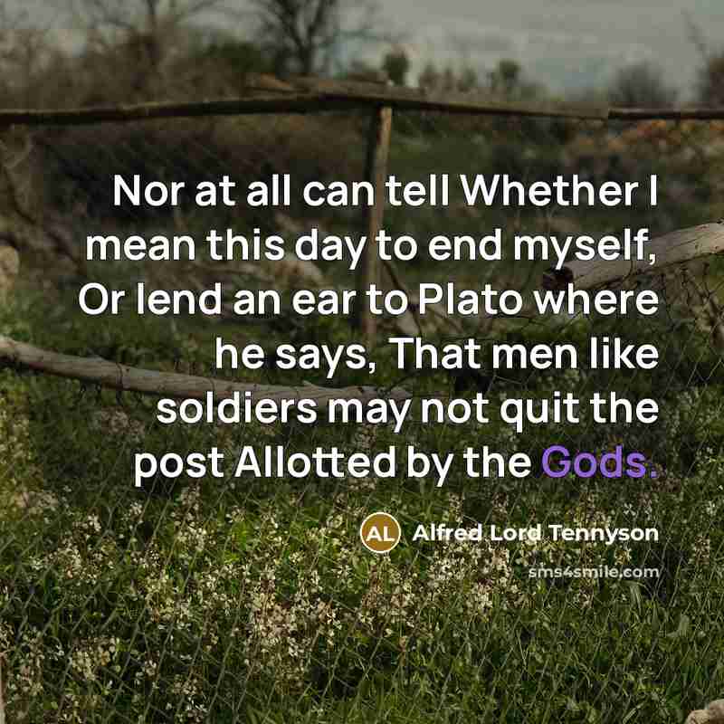 “Nor at all can tell Whether I mean this day…” quote by Alfred Lord Tennyson