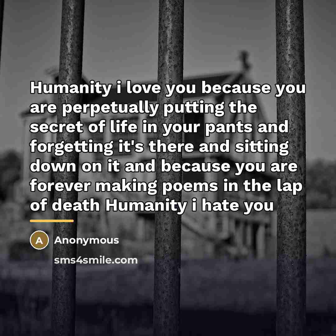 “Humanity i love you because you are perpetually putting the…” quote by Anonymous
