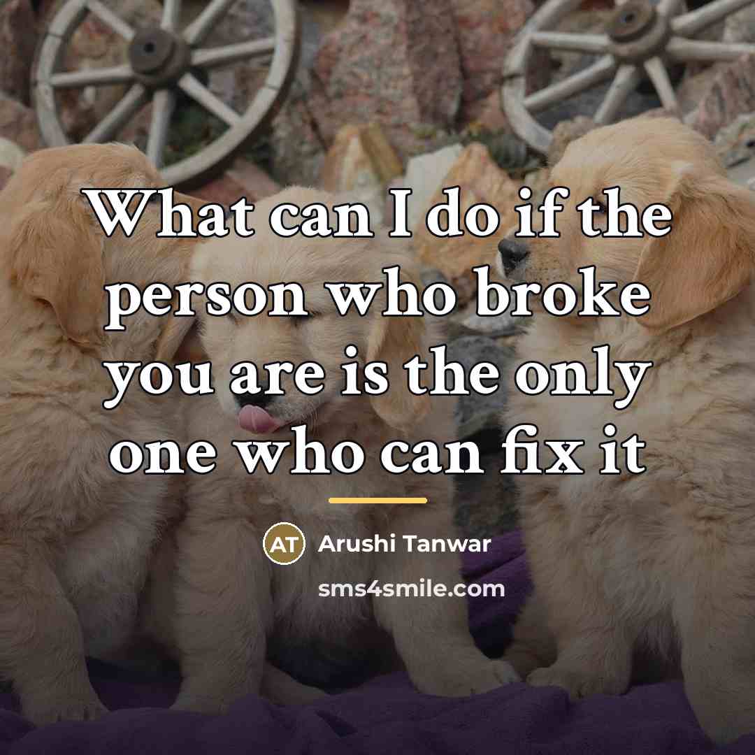 “What can I do if the person who broke you…” quote by Arushi Tanwar