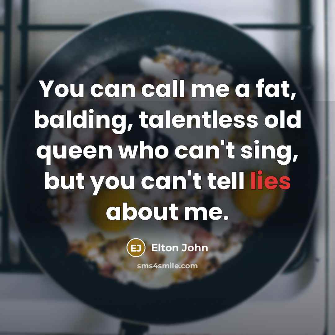 “You can call me a fat, balding, talentless old queen…” quote by Elton John