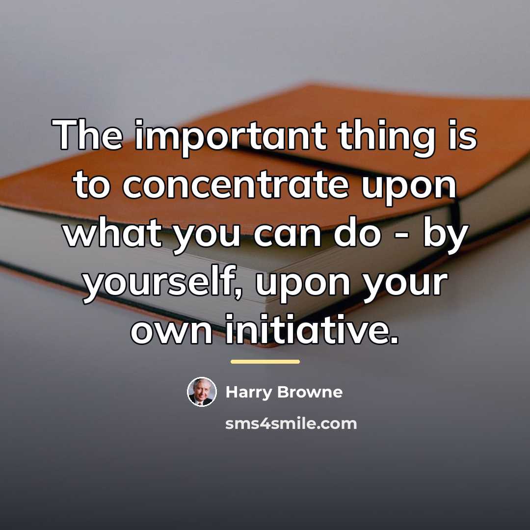 “The important thing is to concentrate upon what you can…” quote by Harry Browne