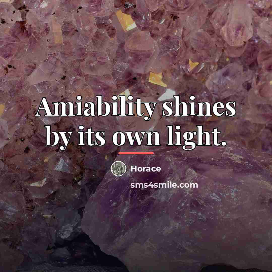 “Amiability shines by its own light.…” quote by Horace