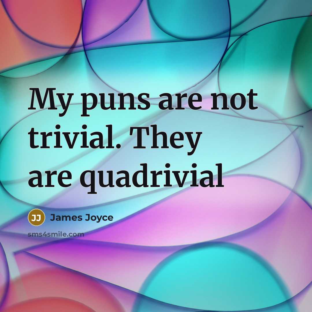 “My puns are not trivial. They are quadrivial…” quote by James Joyce
