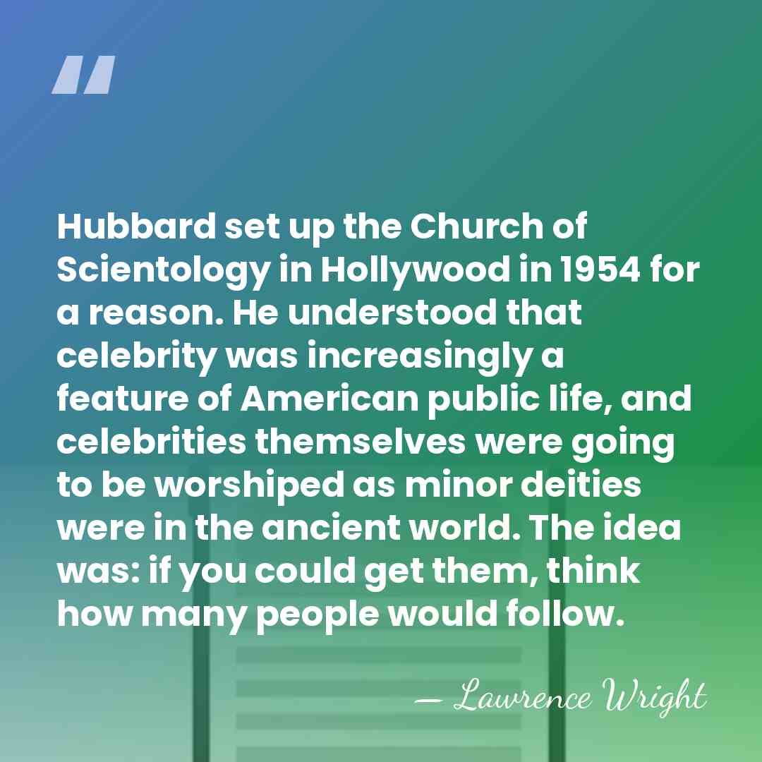 Hubbard set up the Church of Scientology in Hollywood in 1954 for&hellip; - Lawrence Wright