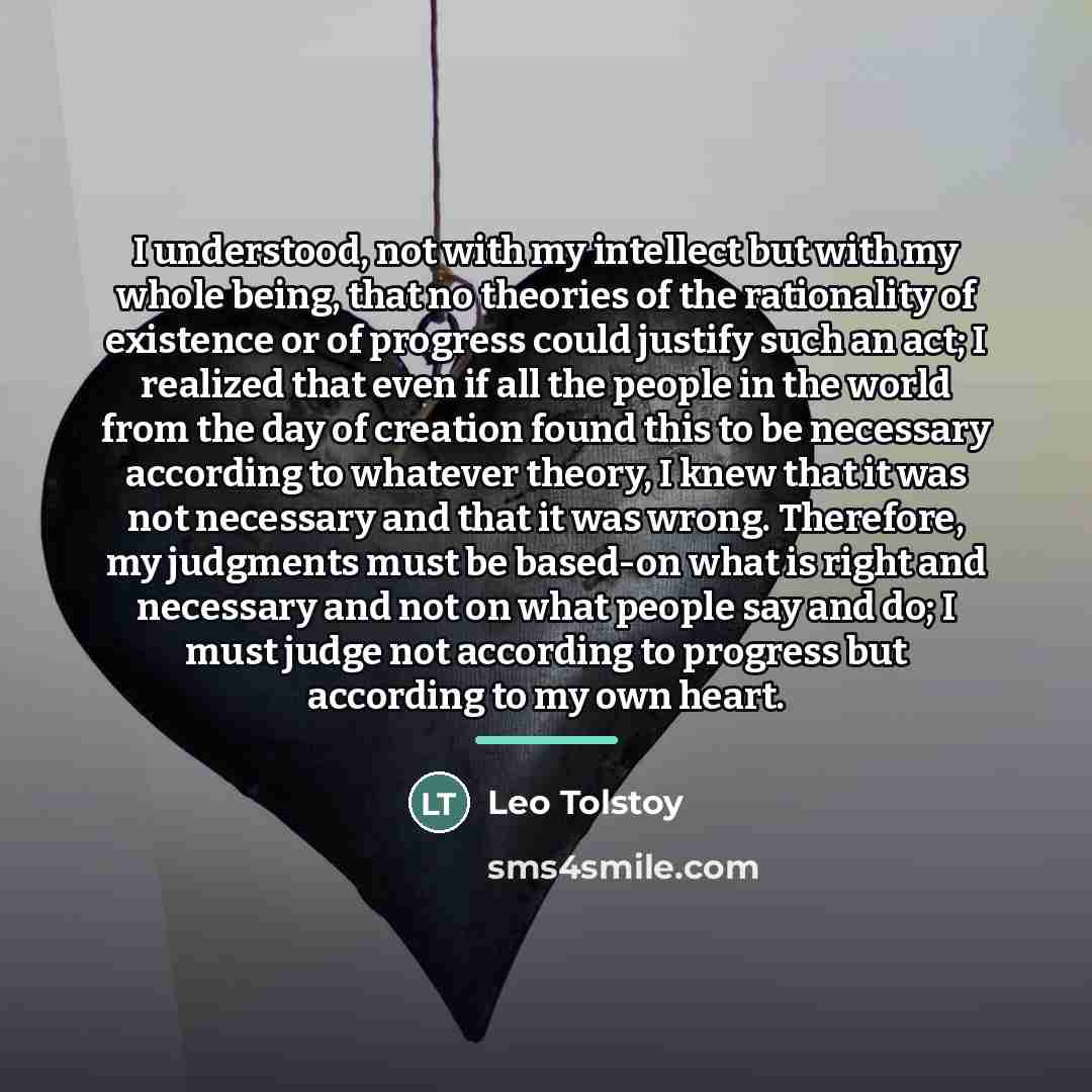 “I understood, not with my intellect but with my whole…” quote by Leo Tolstoy