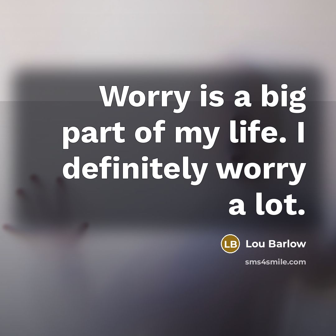 “Worry is a big part of my life. I definitely…” quote by Lou Barlow