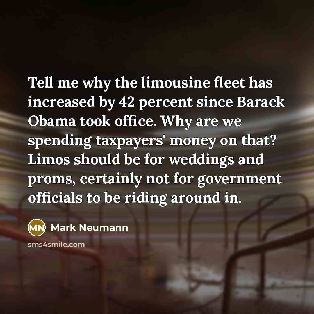 “Tell me why the limousine fleet has increased by 42…” quote by Mark Neumann