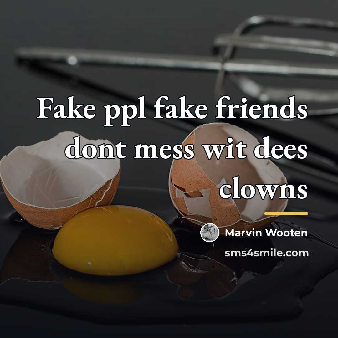 “Fake ppl fake friends dont mess wit dees clowns…” quote by Marvin Wooten