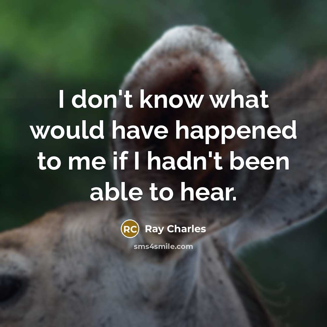 “I don't know what would have happened to me if…” quote by Ray Charles